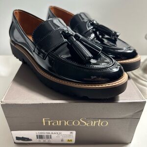 Franco Sarto Women’s Carolynn Black Tassel Loafers 8M